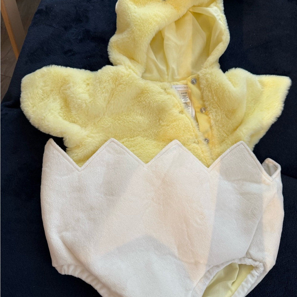 Pottery Barn Yellow and White Fuzzy Costume